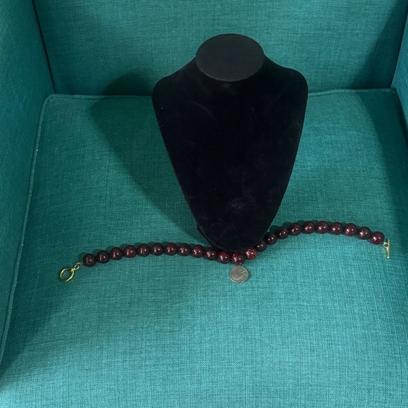 Ann Taylor Italian Collection Enamel Ball Plum Rose Necklace - Picture 9 of 9